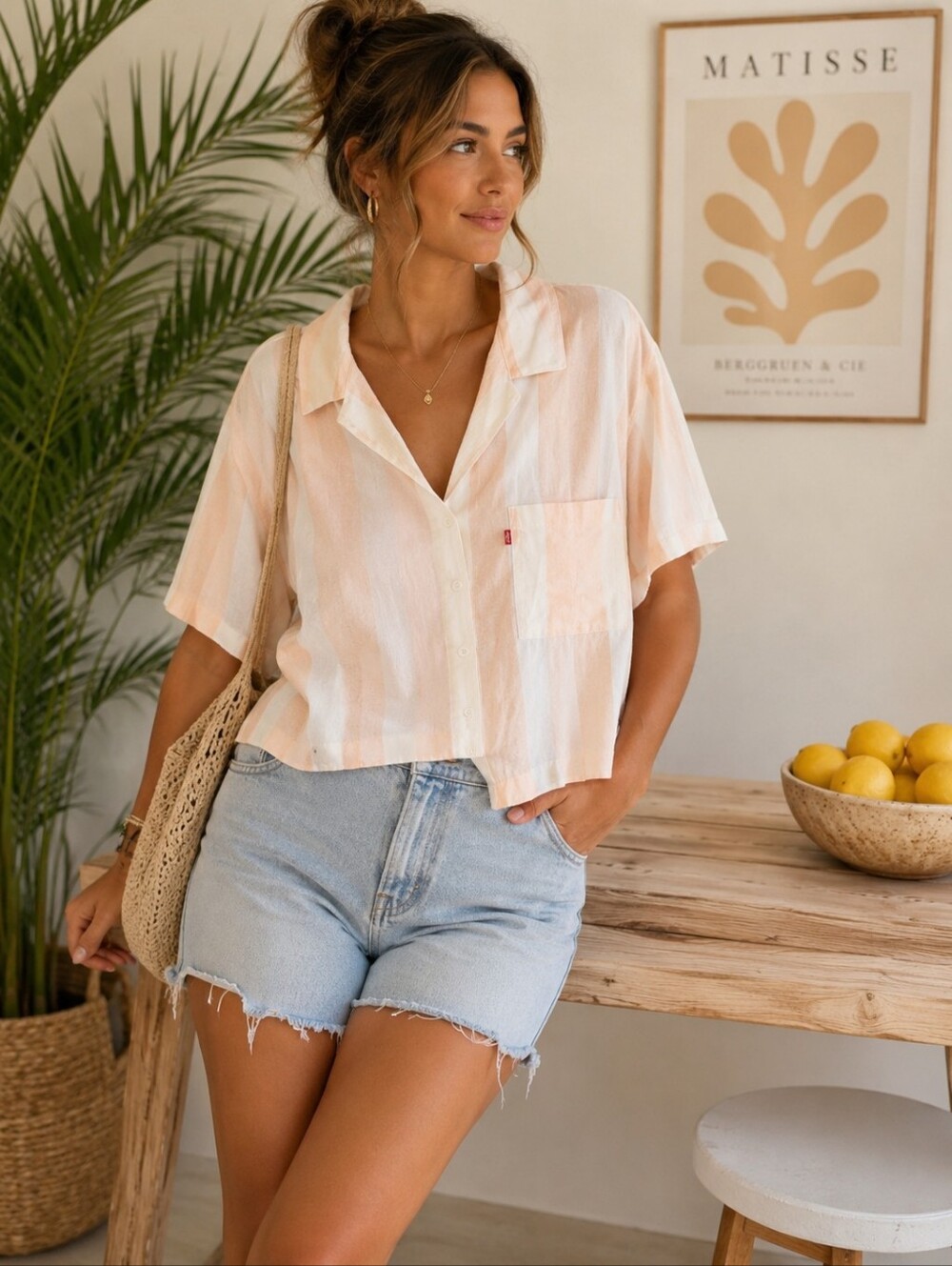 Levi's Orange White Stripe NWT Joyce Resort Shirt XXL Women's Coastal Summer